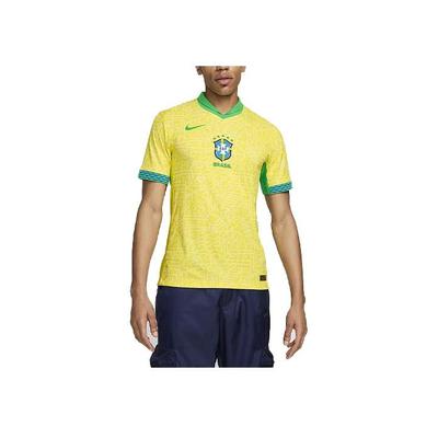 Nike Brasil 2024 Partido Casa ADV Camiseta Auténtica Amarillo Dinámico/Gasa Limón/Verde Chispa Hombre Ropa de Calle FJ4270-706