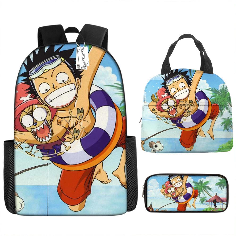 ONE PIECE Luffy One Piece Schoolbag Campus Primary School Students Nautical King Backpack Lightweight Large Capacity Computer Bag