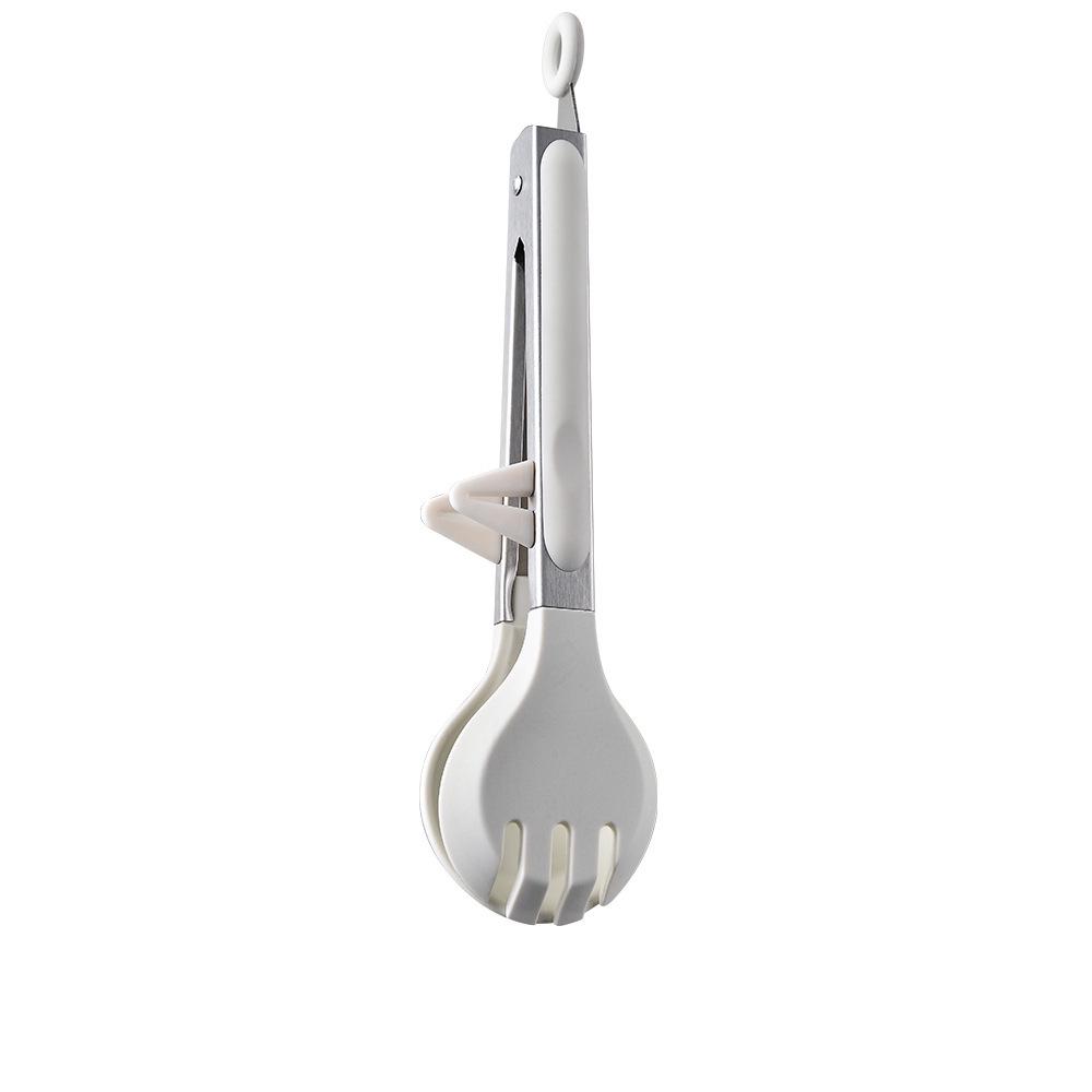 

In Stock: 25cm Self-Locking Round Silicone Food Tongs with Stand - Anti-Scald Kitchen, Bread, and Barbecue Tongs