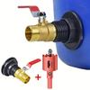 1/2" Rainwater Tank Connector Kit - Dual External Thread Brass Ball Valve, for Garden/Water Storage