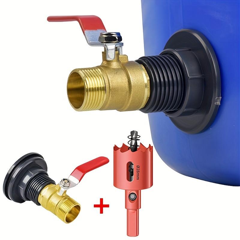 

1/2 Rainwater Tank Connector Kit - Dual External Thread Brass Ball Valve, for Garden/Water Storage 3pcs