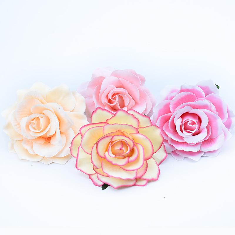 10 cm Hohe Qualität Seidenrosen Blumenwand Hochzeit Heimdeko Weihnachten DIY Brosche Brautaccessoires Ausverkauf Künstliche Blumen