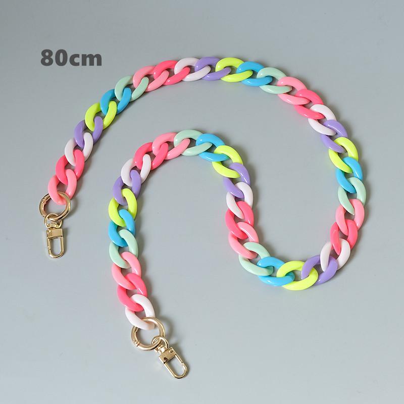 

Новая модная женская сумка, аксессуар, съемная часть цепочки, женский милый полимерный ремешок, женский акриловый ремень с ручкой для телефона, цепочки 80CM разноцветный