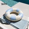 Women Swim Ring Vintage Striped Swimming PVC Thickened Inflatable Leakproof Men Adults Float Tube for Pool Beach Party