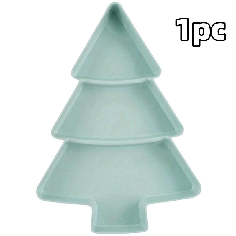 Festive Tree Shape Serving Fruit Plate Household Plastic Tray Portable Nuts Snacks Dishes For Christmas Holiday Party Decoration