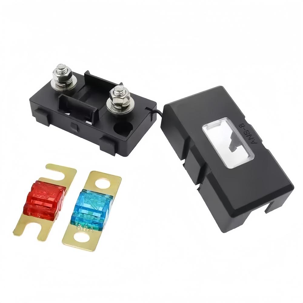 ANS-H Small Fuse Holder ANS-8 20A 50A 70A 80A 100A 150A 175A 200A Safety Plate Base Car Carrier Fuse Box Bolt Type car audio Fuse Holders1