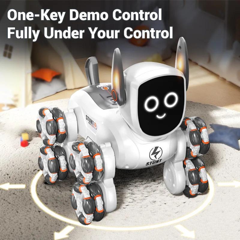 Smart Robot Dog Puppy RC Animals Intelligent Electronic Mechanical Dogs Voice Gesture Remote Control Robo Games for Children Boy