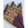 Used Reduced price luxury hand-sewn vintage silk scarf with crest and paisley pattern