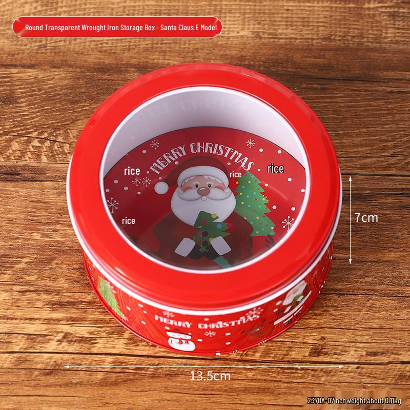 Christmas Rectangular Tin Skylight Box for Candies and Cookies - Children's Decorative Empty Gift Storage Box