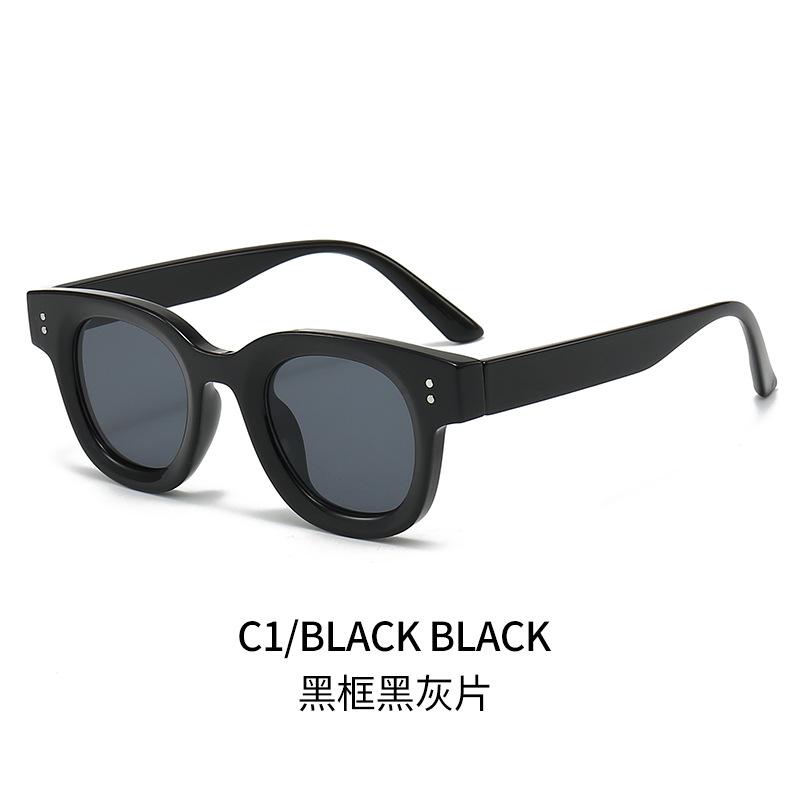 Oval Sunglasses PC Rivet Shades Anti-UV Glasses