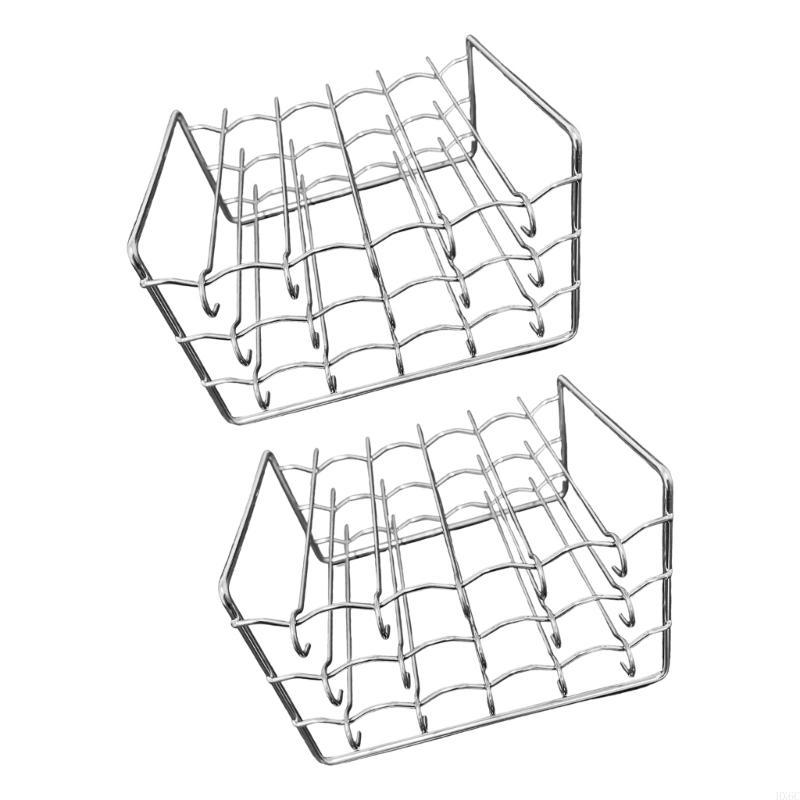 2 Set Stainless Steel Cooking Skewer Wire Rack for Air Fryers Oven Easy Operation for Family Gatherings Outdoor Barbecue HX6C