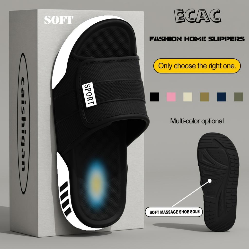 Men'S Indoor and Outdoor Slippers Thick Bottom EVA Non-slip Fashionable Wear-resistant Casual shoes