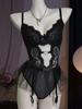 European & American Sexy Lingerie Set: Hollow-Out Bodysuit with Erotic Puffy Skirt