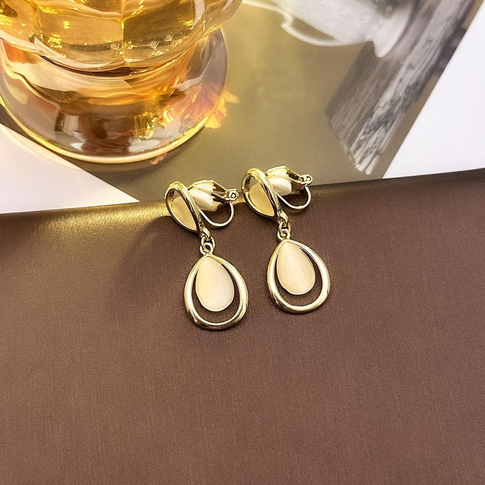 High-End Französische Dreieck Ohrclips ohne Piercing - Damen Einfache, Elegante, Luxuriöse Ohrringe