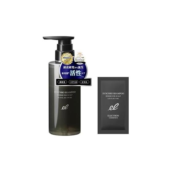 [Official] ELECTRON Synchro Shampoo Homme FOR SCALP 300ml (1 sample pouch included) Men s Scalp Shampoo Odor Itching Sensitive Scalp Moisturizing