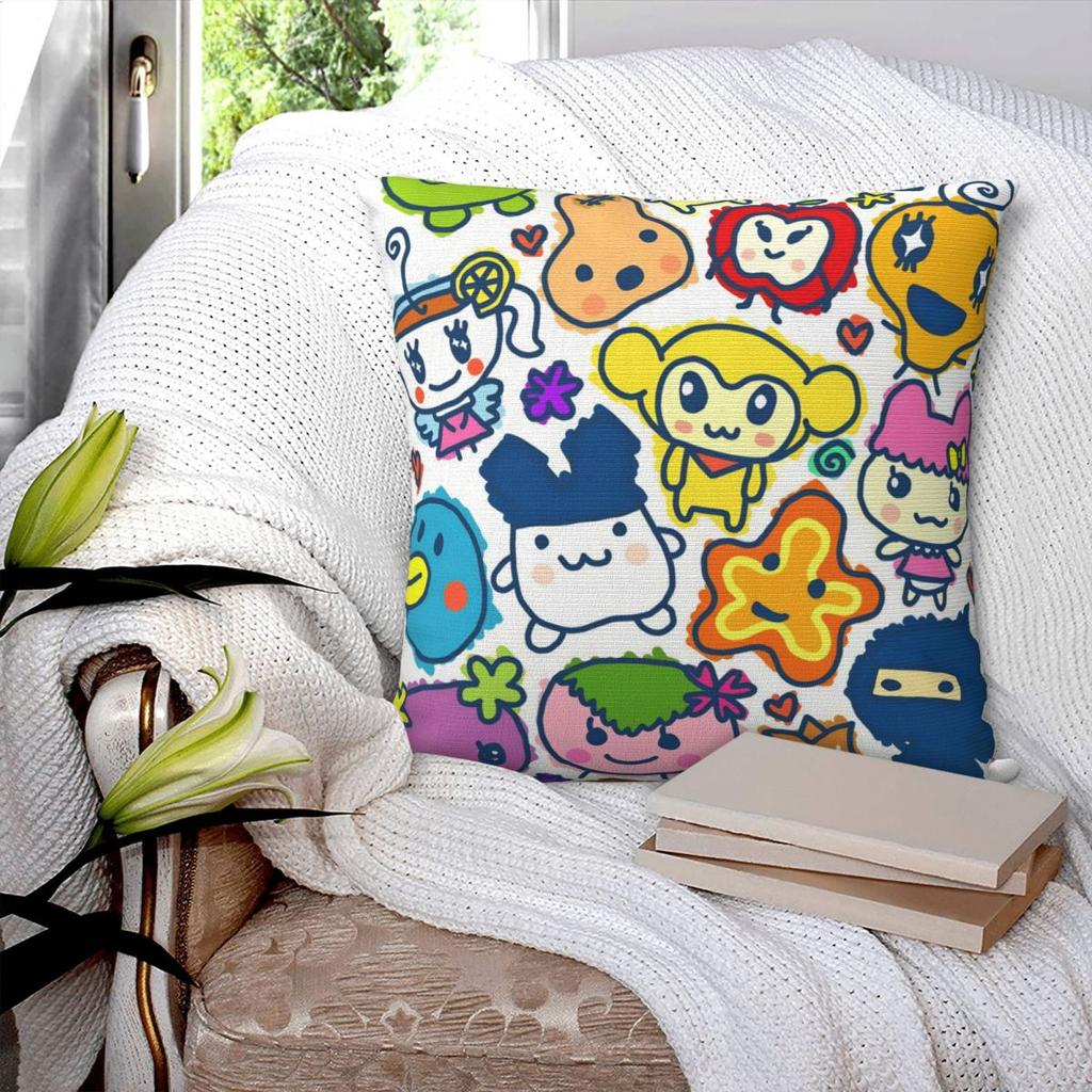 Japan Kuchipatchis Pillow Cover Funny Mametchi Cushion Cover Soft Custom Pillow Case Kawaii Pillowcases For Sofa Car Home Decor