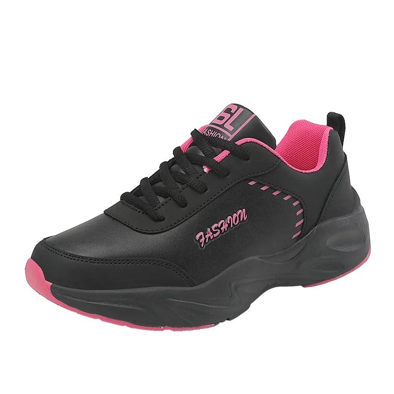 Four Seass Waterproof Lightweight Running Shoes Women Women Leather Soft Casual Sneakers Ladies N-Slip Rebound Jogging Shoes