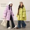 LUSONNORNOR Girls' Mid-length Hooded Down Jacket