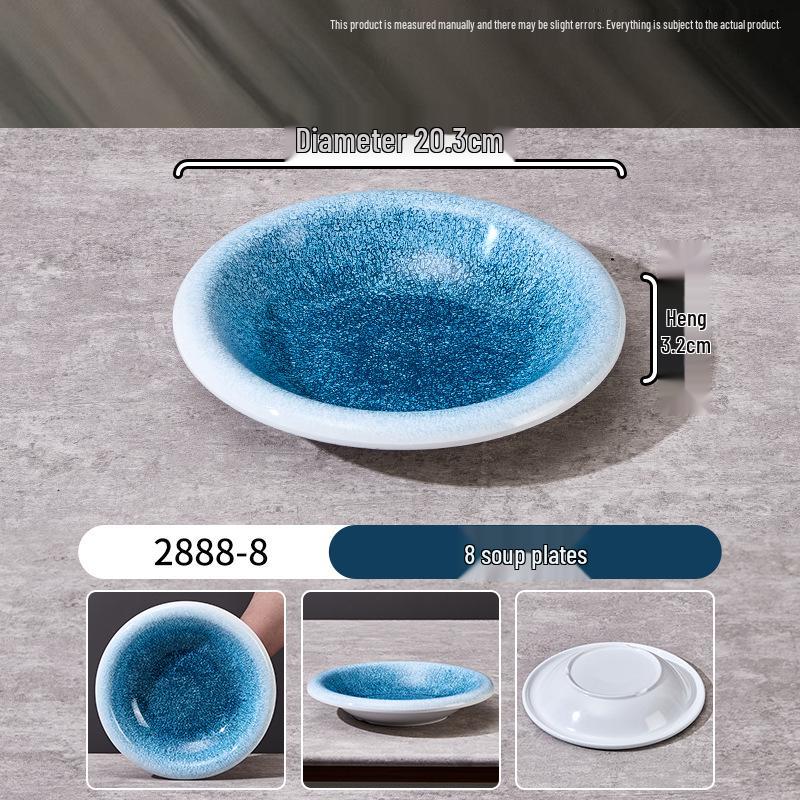

Melamine Faux Porcelain Bibimbap & Noodle Bowl Set: Deep Plates for Soup, Salad, Liangpi & More.