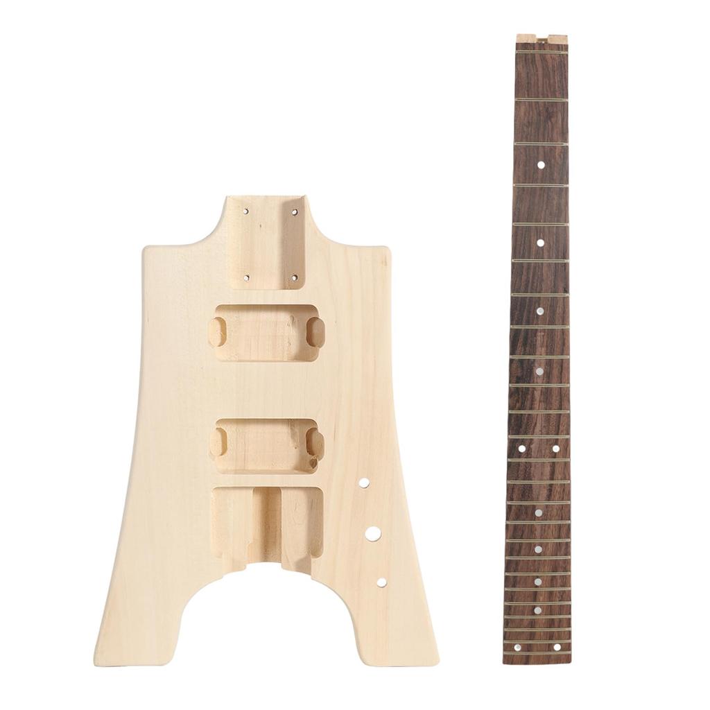 Btuty DIY Unfinished Electric Guitar Kit Guitar Assembly Kit Guitar Kit Guitar Barrel Blank Wooden Guitar Body Replacement Parts Basswood Body Maple
