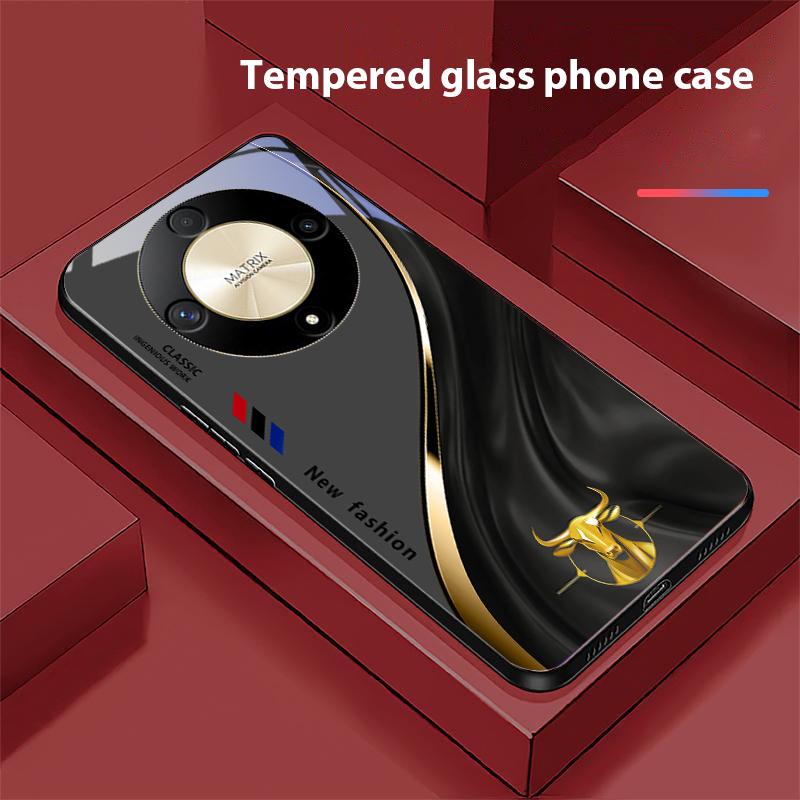 Flydende Mønster Til Honor Magic 6 50 70 90 Lite X7b 200 Pro Nova 10 Nova 5T X6 P30 Pura 70 Ultra Hærdet Glas Telefon Cover