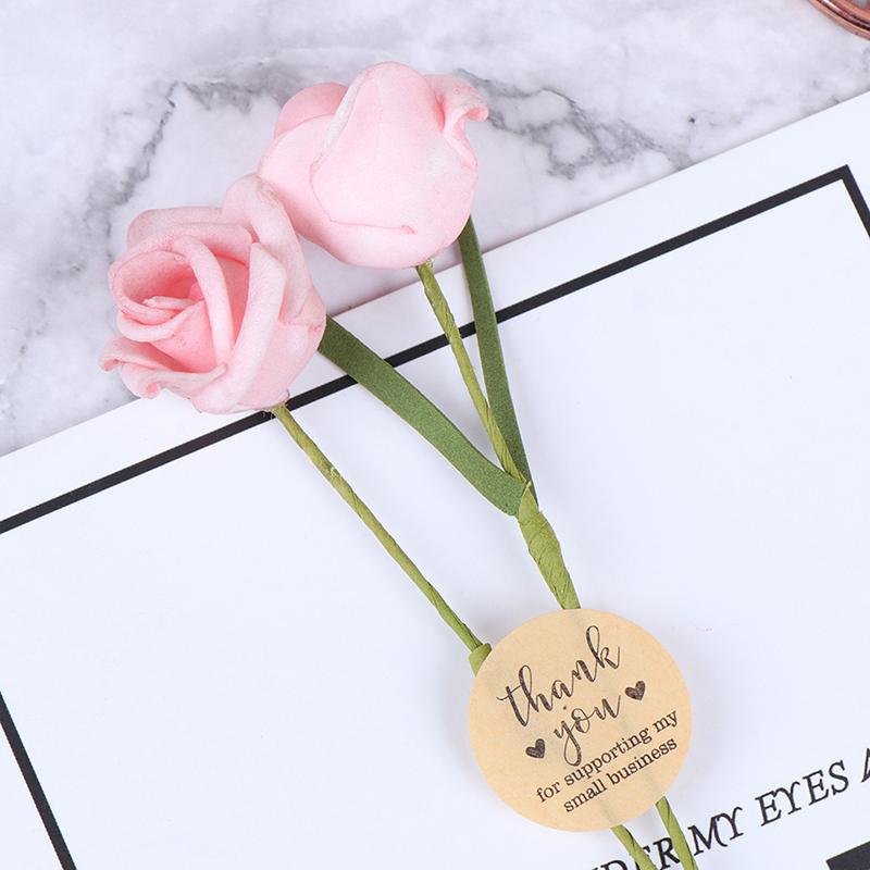 500Pcs/Roll Handmade Thank You Stickers Paper Label  Round Stationery Decor