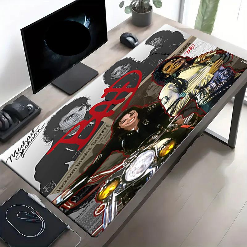 Alfombrilla de ratón con estampado de Michael Jackson, Alfombrilla antideslizante para teclado de escritorio, para PC Portátil Gaming Trabajo Uso Diario, Regalo Sorpresa Fresco para Festival