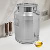 Modern Cylindrical 304 Stainless Steel Milk Jug with Spigot – 64L/16.9Gal Large Sealed Storage Bucket for Milk, Water, Honey