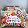 Rainbow stripes, "Shine Bright". Bedding sets Duvet cover sets Duvet covers Pillowcases(1 * Duvet Cover 2 * Pillowcases, without duvet insert)