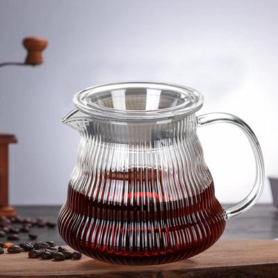 600ml Handbrüh-Kaffeekaraffe Wolkenform Klarer Glaskessel Teilungskanne mit Deckeln Espresso-Kaffeemaschinen-Zubehör