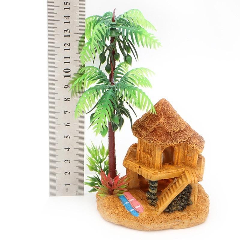 1PC Polyresin Aquariums Fish Tank Ornaments Simulation Coconut Tree Castle Aquarium Ornaments Aquario Aquarium Decoration