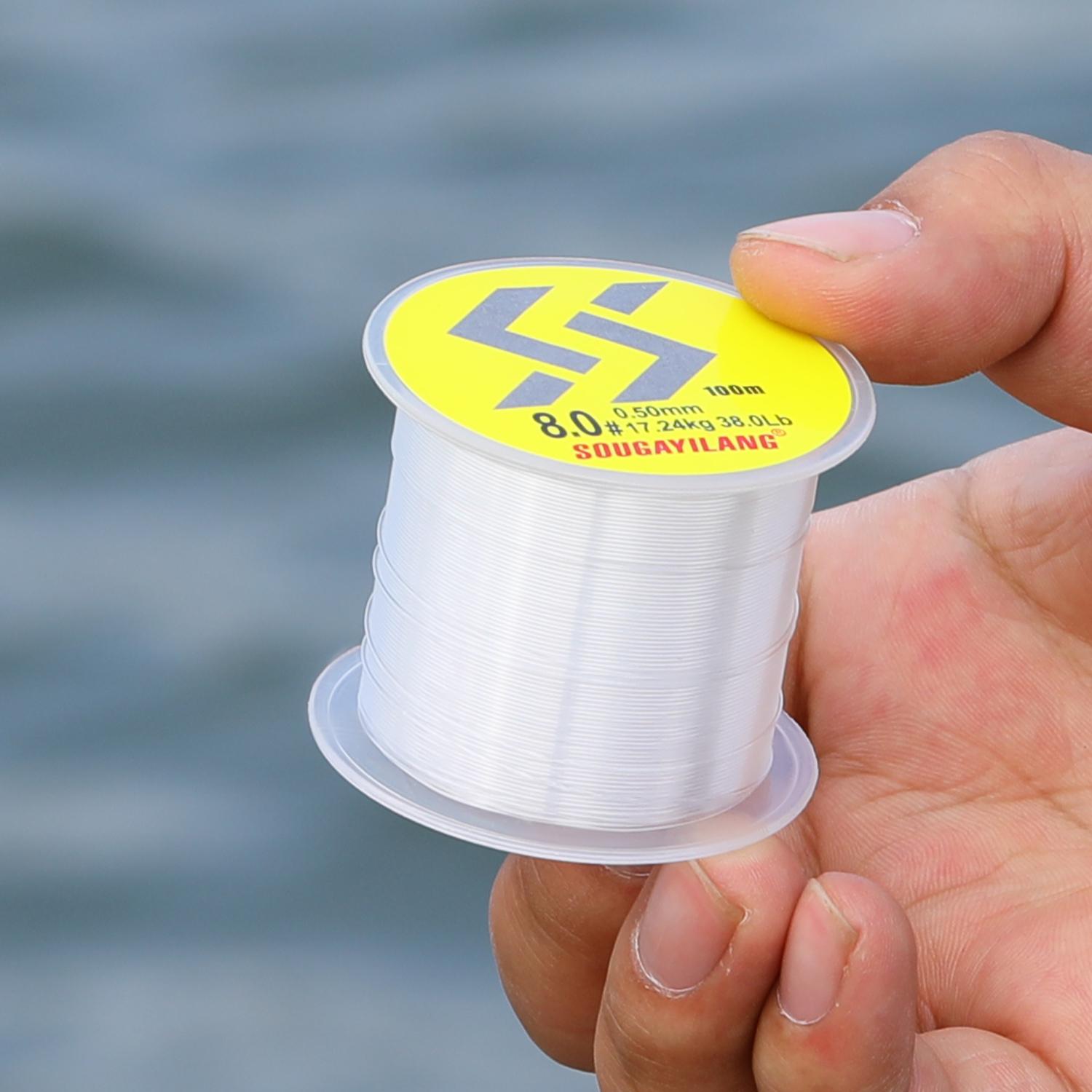 

Прозрачная нейлоновая леска Sougayilang 100 м, максимальное сопротивление 0,14–0,50 мм, 38 фунтов 0.50mm-8.0#38.0lb