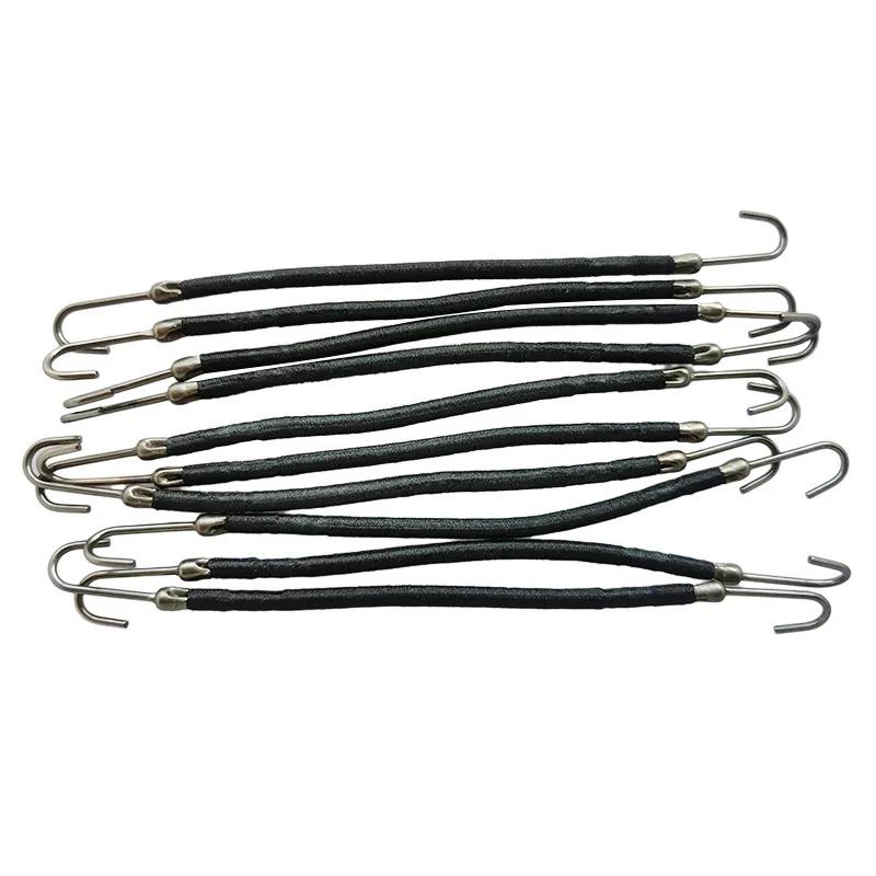 10Pcs Women's Hair Styling Tools Long Thick Curly Hair Bands Rubber Elastic Hair Gum With Hook Ponytail Holder Bungee