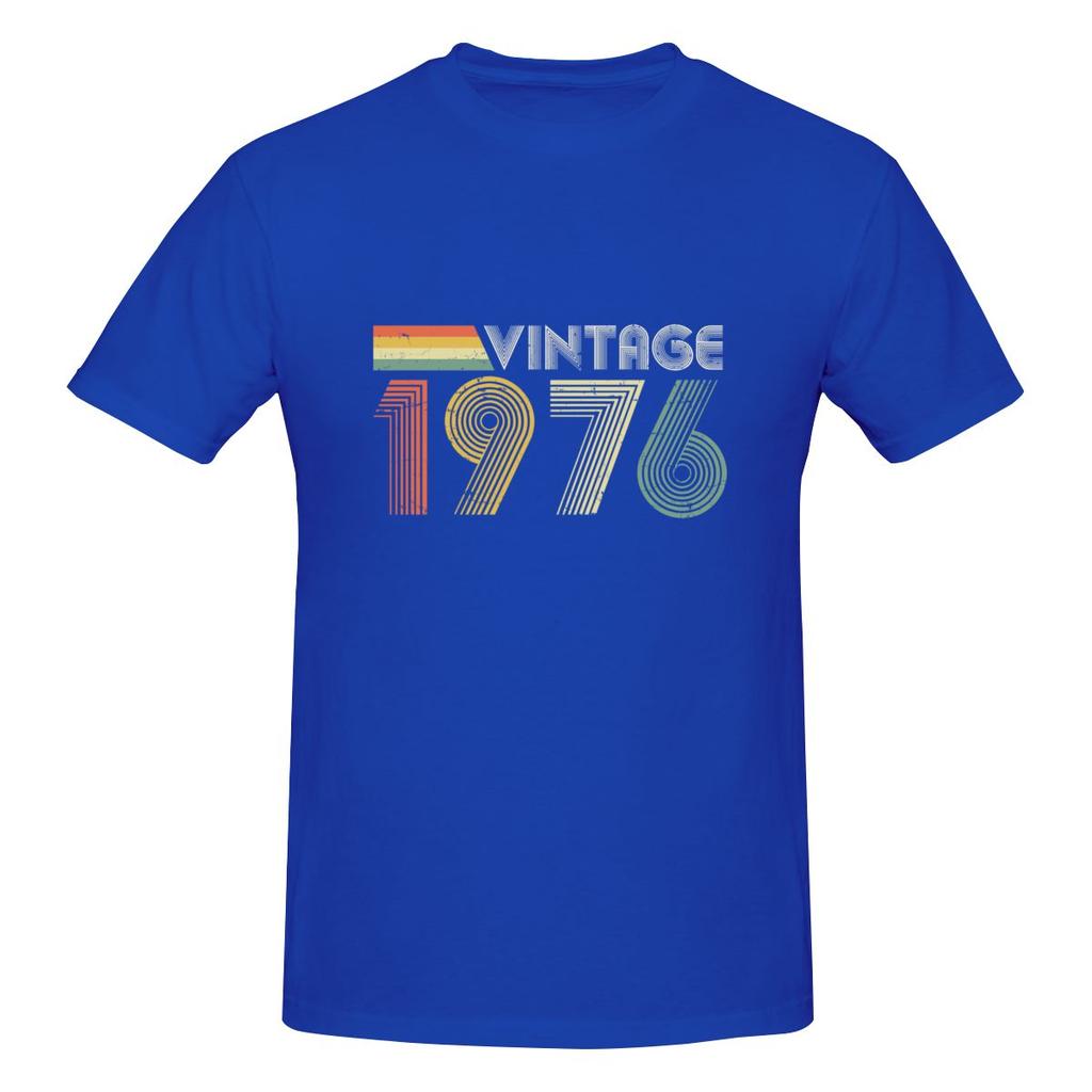 Vintage 1976 50th Birthday Gift Distressed Design Dating Tshirt Street Vibe Suitable For All Seasons Cotton Tee