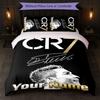 Set Biancheria da Letto Personalizzato Cristiano Ronaldo con Nome Testo 1 Copripiumino+2 Federe Logo Calcio Regalo Personalizzato per Occasione Speciale Arredamento Camera da Letto