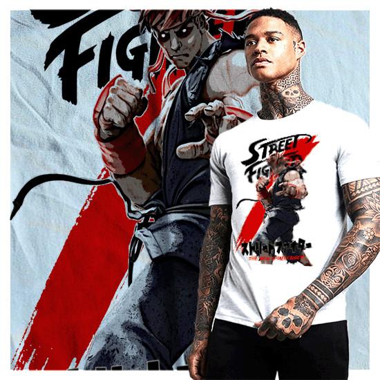 Anime T-shirt Gamer Neo Tokyo Martial Arts Fighter Cyberpunk Science Fiction Tee