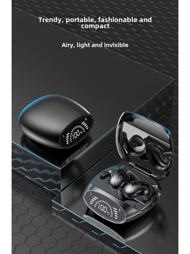 MD528 Bluetooth Headset: TWS Dual-Ear Comfortable On-Ear Style for Sleeping, Long Battery Life.