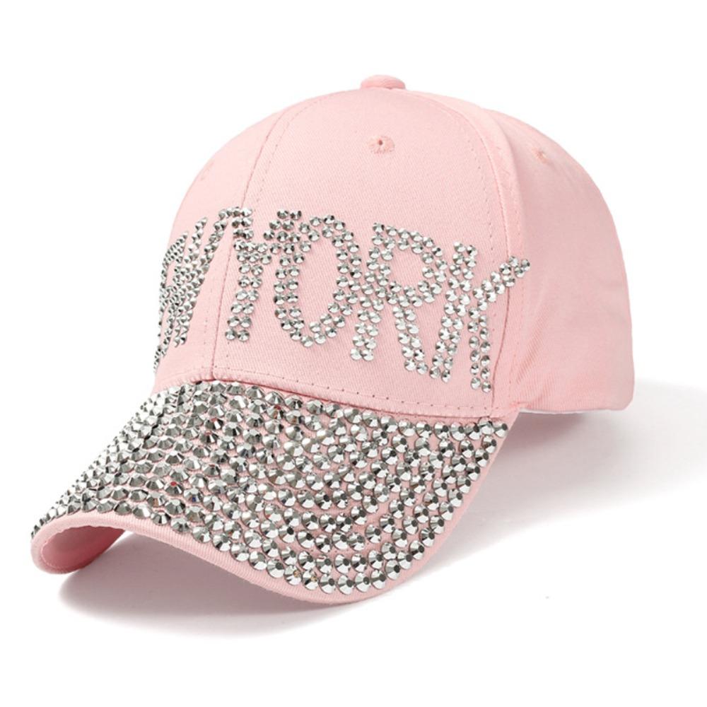 

НЬЮ-ЙОРК Стразы Бейсболки Регулируемые Солнцезащитные Шляпы Для Женщин Девочек розовый