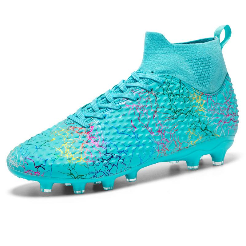 

New sub-large size sports teen student white high-top shoes spike trend football shoes football training shoes 46