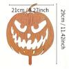 1pc Evil Metal Pumpkin Garden Stakes, Embedded Statue For Halloween Decoration, Yard, Lawn, Patio, Haunted House
