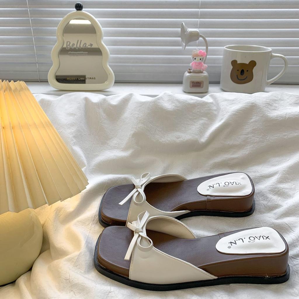 Beautiful Cool Slippers Women's Summer Wear Casual Slippers French Evening Fairy Style Sandals Thick-soled Wedges