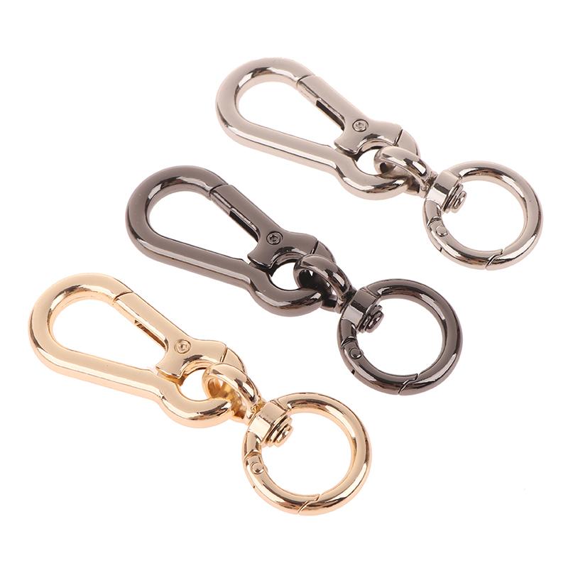 2 st Metall Fjäder Snäpphakar Klämma Bilnycklar Nyckelring Trigger Fjäder Vridbara Spännen För Väskor Nycklar
