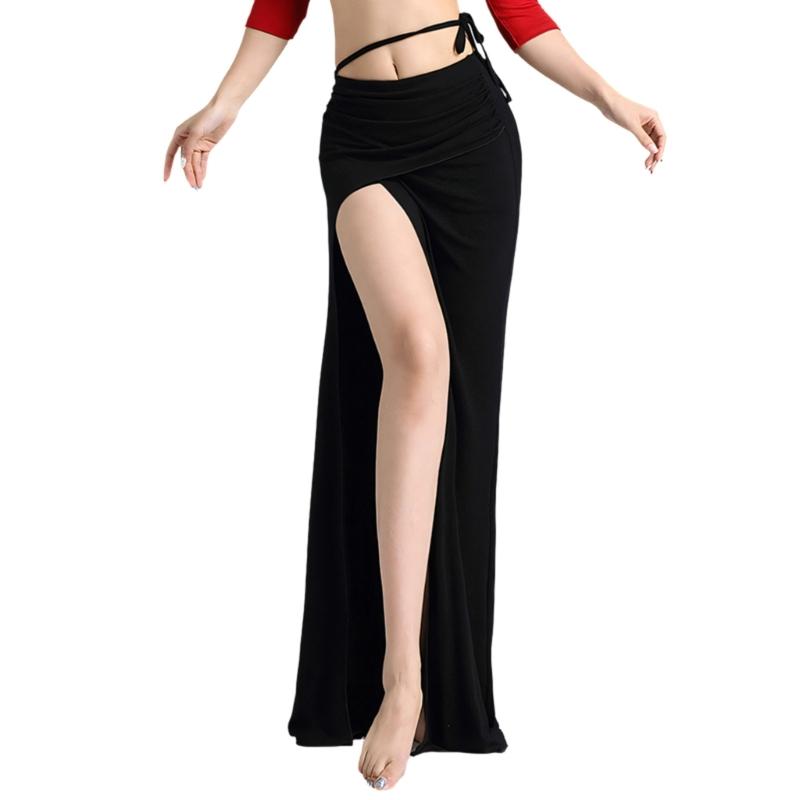 Elegant High Waist Belly Dance Skirt With Side Slit Soft Comfortable Fabric For Women Practice And Performances