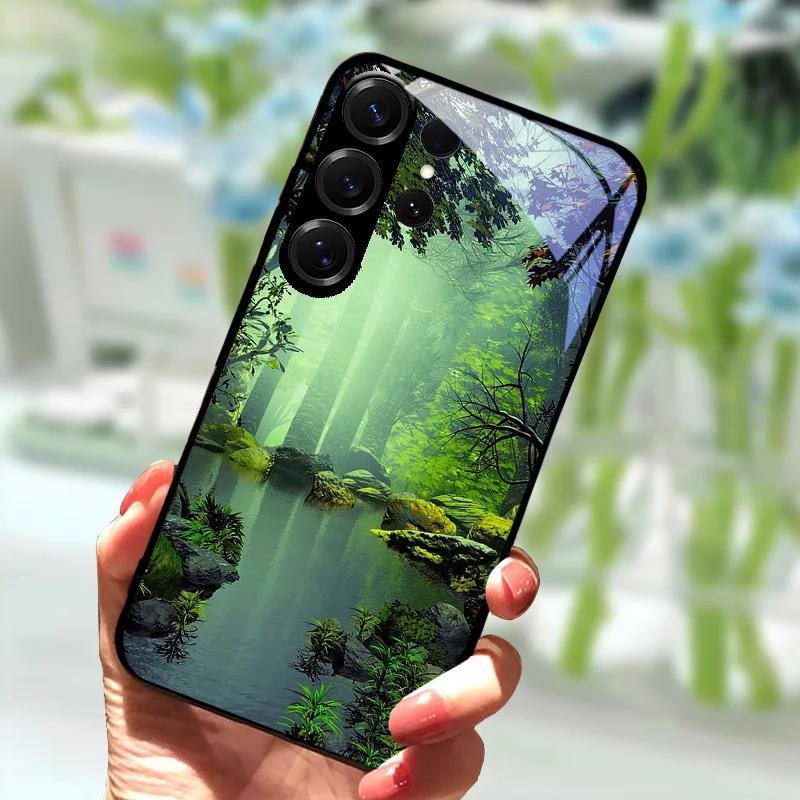 

Для Samsung S23 FE Мультяшный Стеклянный Чехол S22+ / S23+ Жесткий ПК Закаленное Стекло Чехол для Телефона Для Galaxy S 22 S 23 Ultra Ударопрочные Чехлы Galaxy S22 5G