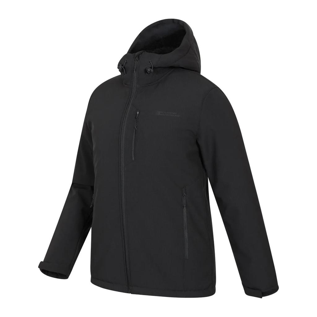 Mountain Warehouse Mens Charleston Faux Fur Lined Soft Shell Jacket