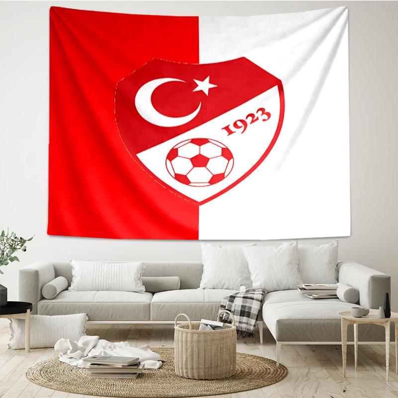 Turkish Football Emblem Tapestry Room Decoration Wall Hanging for Living Room Bedroom, dormitory, Birthday and Christmas gifts