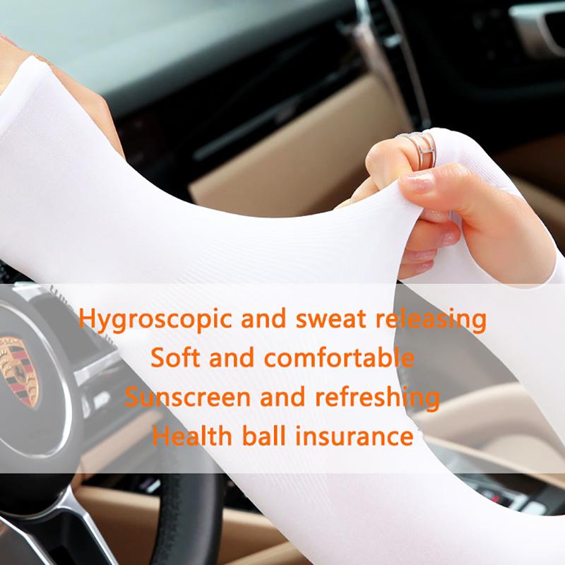 2Pcs Arm Sleeves Outdoor Sport Sleeve Exposed Thumb Sun Uv Protection Hand Cover Summer Cooling Warmer Running Fishing Cycling