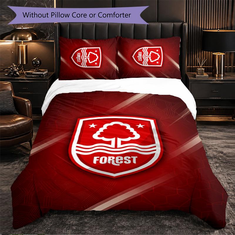 Nottingham Forest Themed Bedding 3Pcs Duvet Cover Set Decorative Bed Linen For Teen Room Home Decoration