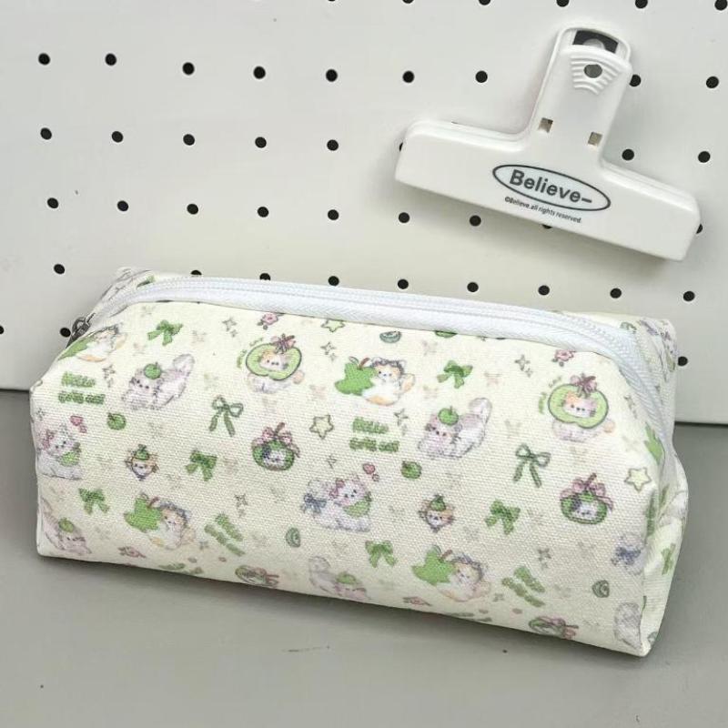 1Pc Student Simplicity Korean Pencil Pouch Large Capacity Stationery Storage Bag Small Makeup Bag Travel Organizer Cosmetic Bag