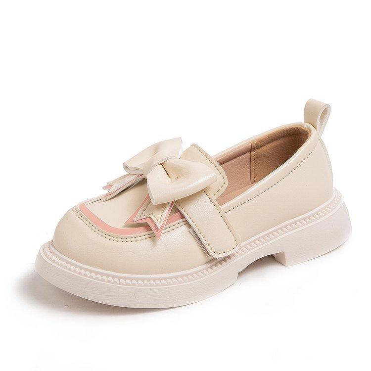 Girls small leather shoes 2025 new spring children's bow fashion loafers girls soft-soled foreign princess shoes